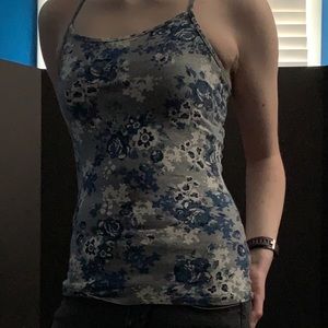 Grey floral print camisole
